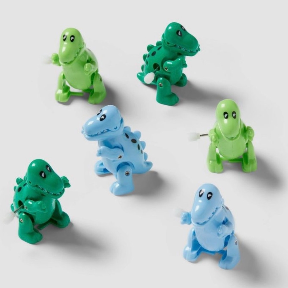 Wind-Up Dinosaur Toy Set - Green and Blue